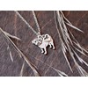 Pug Charm Necklace, Pug Gift, Silver Metal with Heart Pendant