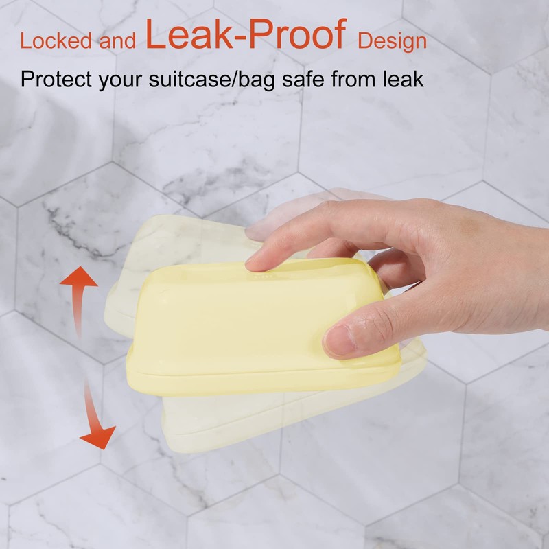 Quatish 2 Pack Travel Soap Container, Portable Soap Holder with