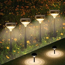 Linkind Solar Pathway Lights 8 Pack, Warm White Bright Solar Lights Outdoor Waterproof, Solar Garden Lights Adjustable Landscape Path Lights for Patio Walkway Yard Driveway Backyard Decorative