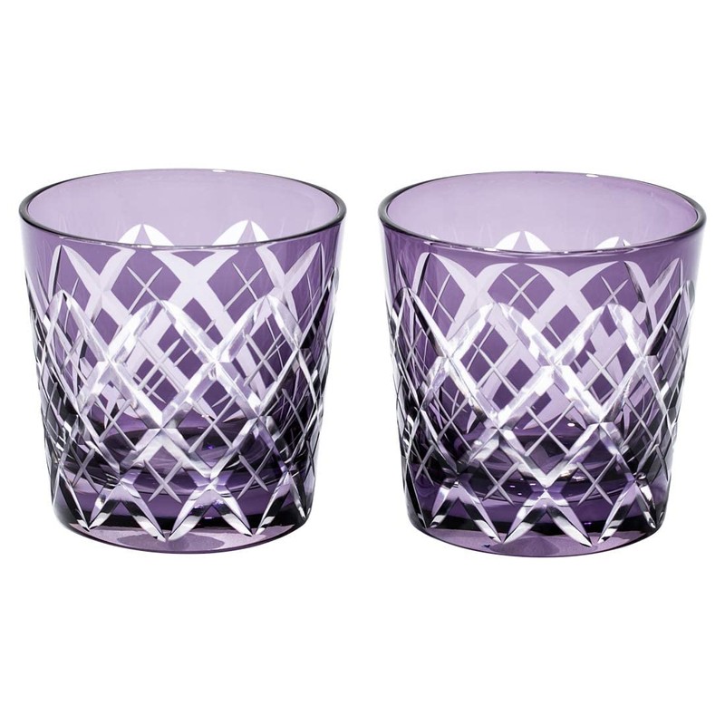 Taimuro Kobo TB90152-1Ms Edo Kiriko Arai Crest Cold Sake Cups,