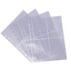 YTTEEIRRAC Clear File Storage Holder, Card File, Transparent, Business Card Pocket, Refill, Pocket Refill, 4 Pockets, A5, 6 Holes, Replaceable Pocket File, Full Transparent, Photo Storage, Large Capacity, Multi-functional, Small Storage, Pack of 30