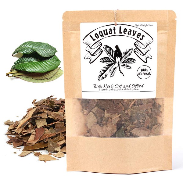 EidolonGreen [China Medicinal Herb] Loquat Leaf (Eriobotrya Japonica/枇杷叶/Pipaye/비파엽) Pure Natural Dried Loose Leaves 3 Oz(88g)