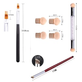 LYSAIMG 3Pcs Nail Gradient Art Brush,Nail Sponges Brush Pens,Nail Brush Set Manicure DIY Tools With 4 Replaceable Sponge Heads