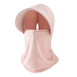 YOGOTO Sun Protection Face Cover, Sports Mask, Repeatedly Washable, Sweat Absorbent, Quick Drying, UV Protection, Sunburn Prevention, Preventive Mask, Unisex, Light Pink (one piece)