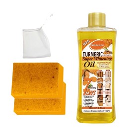Turmeric 2-Piece Set - Turmeric Oil,Turmeric Soap, enriched with gingeringredients and body oils for yourbody care needs! Cleansing Cleanser Comfort:_2*soap+cleansing mousse