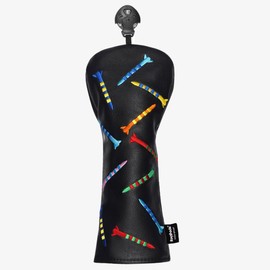 ROYMADE Golf Headcovers Driver Cover Fairway Wood Headcovers Hybrid Head Cover Missile Design Leather Golf 3 Wood Head Cover black (for Fairway 1pc)