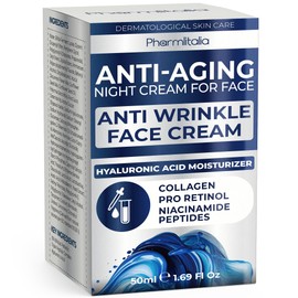 Pharmlitalia Instant Face Lift Cream, Face Cream for Older Women 60 Plus - Wrinkle Cream for Face Deep Wrinkles - Face Moisturizer for Women Dry Skin | Night Cream Anti Aging - 1.69 Fl Oz