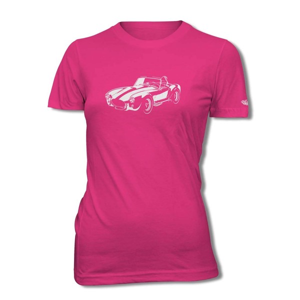 1965 AC Shelby Cobra 427 SC Women T-Shirt - Spotlights - American Classic Car Hot Pink