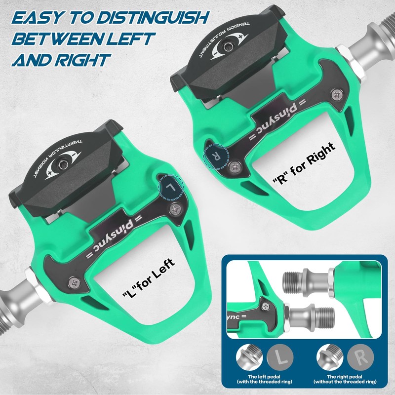 Pinsync Road Bike Pedals Compatible with SPD-SL Cleats, Ultra-light 130g