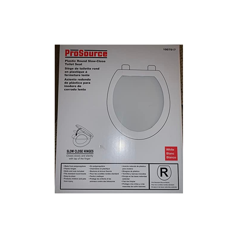 MINTCRAFT Q-328-WH ProSource Toilet Seat, for Use with Round Bowls,