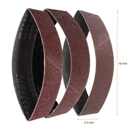 sourcing map 9pcs 2.5 x 16" Sanding Belts 3pcs Each of 40/60/80 Grit Aluminium Oxide Flush Joint Belt Sander Paper for Metal Woodworking Automotive Repair