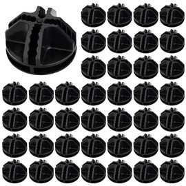 Luabue 40 x Connectors for Boltless Shelving System, Plastic Connector for DIY Boltless Shelving System, Round Connectors, Boltless Shelf, Black Plastic Plugs for Shelves, Storage Shelves