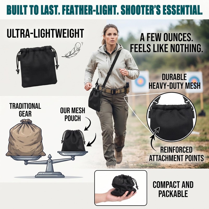 Shooting Gear Mesh Hull Bag: Convertible Waist & Crossbody Sling