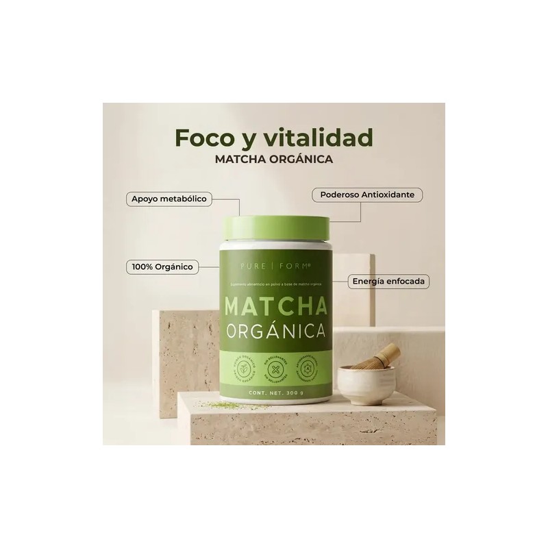 Pure Form Matcha Orgánica Te Verde En Polvo Ceremonial 300gr