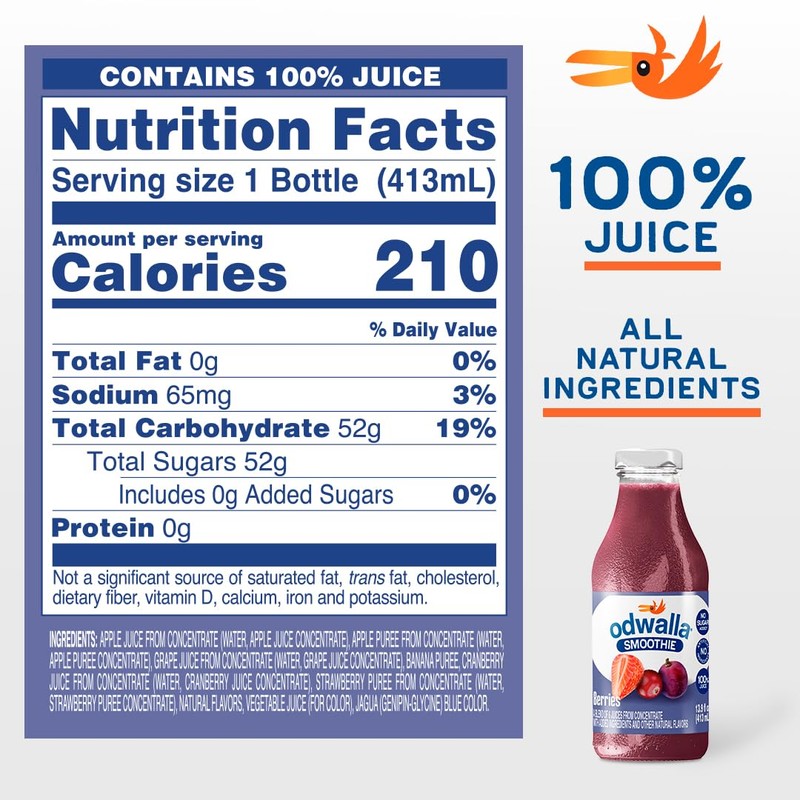 Odwalla Berries Smoothie - Fruit Smoothie Mix Ready to Drink