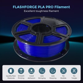 FLASHFORGE 3D Printer Filament, PLA PRO Filament 1.75mm, 1KG Spool (2.2lbs), Dimensional Accuracy +/- 0.02mm for FDM 3D Printers, Better Tenacity & No Knotting (Blue)