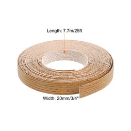 uxcell Edge Banding, 3/4 Inch x 25ft Pre-Glued Wood Veneer Edging Iron-on Flexible Edge Banding for Cabinet Repair Furniture Restoration, Teak