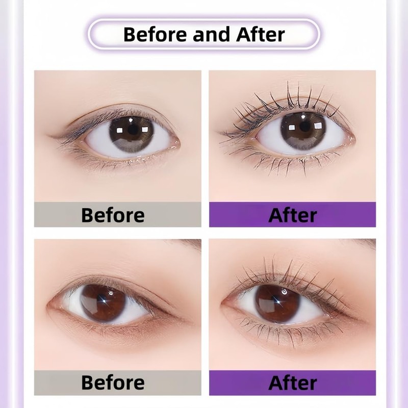 Waterproof Black Mascara with Tapered Brush, Long-Lasting, Volumizing, Smudge Proof,