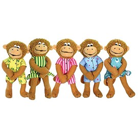MerryMakers Five Little Monkeys Finger Puppet Playset Set of 5 Eco-Friendly 5 Inches