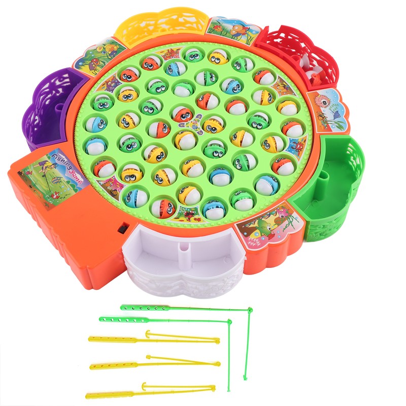 Fishing Game Toy Set with Rotating Board fishing plate Parent