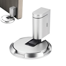 Bokynu Non Magnetic Door Catch Mechanical Floor, Door Stoppers for Bottom of Door Strong, Durable Non Magnetic Door Stop, Door Holder to Keep Door Open, Non Magnetic Door Stoppers (Bright Silver)
