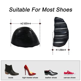 Mowyem 2 PairsShoe Filler for Too Big Shoes Women,Shoe Size Reducer Toe Inserts to Make Shoes Fit Tighter,Shoe Spacers Insert for Women Men (Black Round16)