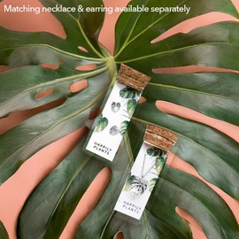 Tiny Silver White Gold Monstera Deliciosa Stud Earring Gift Set, Split Leaf Minimal Earring Studs, Plant Gifts, Plant Mom Gift, Gift for Women Mother's Day Plant Lady Gifts