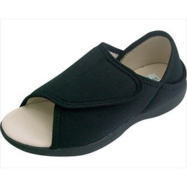 Cobes TioTio Tiotio Antibacterial "Ashi Smile (R)" Room Shoes with Heels (Open Toe Type) S KT-2 Black