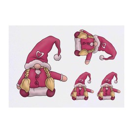 4 x 'Girl Gonk' Temporary Tattoos - Water Resistant, Skin-Safe, Non-Toxic Transfers, Mixed Sizes (TO00056076)