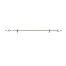 Achim Home Furnishings, Silver Metallo Lexus Curtain Rod and Finials, 48 Extends to 86-Inch, Inch Inch