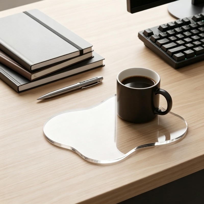 Acrylic Desk Coaster Decorative Plates,Clear Cloud Shape Coffee Cup Coasters