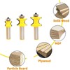 Sinoprotools Bullnose Bead Router Bits, 1/2-Inch Shank 3 Bits Set,