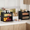 Trironsun Farmhouse Double Layer Black Bread Box with Acrylic Door