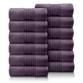GC GAVENO CAVAILIA 12 Pack Face Towels Set (30x30 CM) - Cotton Face Cloths - Quick Drying & Highly Absorbent Fingertip Towel Washcloth For Bathroom, Spa, Gym Towels - Purple