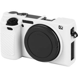 Camera Case for Sony Alpha A6100 A6300 A6400, Soft Silicone Protective Cover Housing Rubber Body Skin for Sony Alpha A6100 A6300 A6400 ILCE-6100 ILCE-6300 ILCE-6400 Digital SLR Camera Bag White