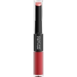 LOreal Paris, Infallible 24Hr Lipstick, Labial De Larga Duración De Dos Pasos Líquido Y Balsamo, Tono 501 Timeless Red