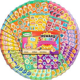 HORIECHALY Scratch and Sniff Stickers for Kids, 48 Sheets Smelly Reward Stickers, 1320 Pieces 12 Scents Scented Stickers, Perfect Motivational Stickers for Teachers, Students, and Parents