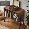 Record Player Stand with Vinyl Storage Cabinet, 32'' Mid Century