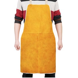 HKSICHENGKEJI Leather Welding Apron Heat Flame Resistant Protective Work Bib Apron for Blacksmiths Welders Adjustable Wear Resistance Heavy Duty Work Workwear BBQ Bib Clothing