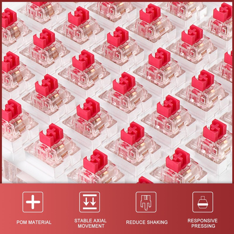 YIMAGUJRX V3 Red Cloud Keyboard Switch (Lubed Switches),5 pin 60±5gf