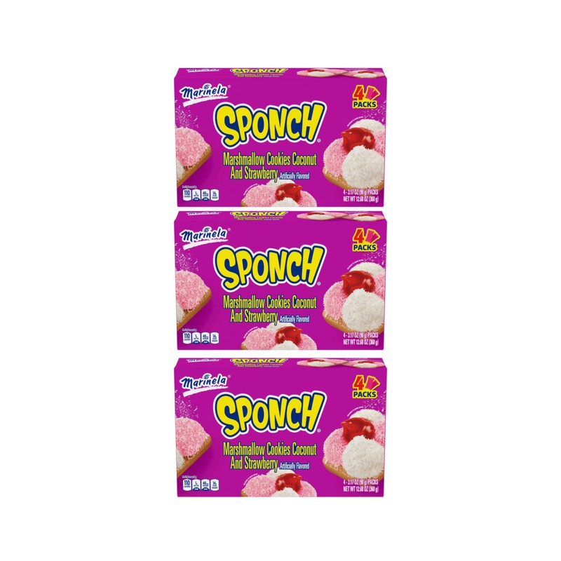 Marinela Sponch Marshmallow Cookies | 3 Pack | 12 Count