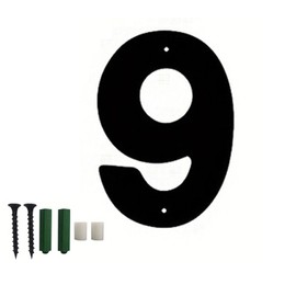 roslyong 6 Inch House Number, Address Number for Outdoor Signs, Vintage Cast Iron Metal Solid Number Door Mailbox Decor with Screws, Black Home Number 9