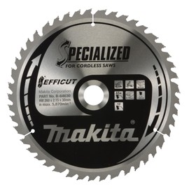 Makita B-64630 EFFICUT Circular Saw Blade Diameter 260 x 2.15 x 30 mm, 45 Teeth, 10° Tooth Angle, for Clean and Quick Cuts in Wood, for Cordless Hand Circular Saws and Cordless Cap Saws