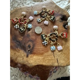 Handmade Mix And Match Ladies Purse Ear Rings Or Yarn Markers. 6 Per Order.