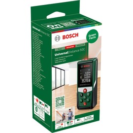 Bosch Laserentfernungsmesser UniversalDistance 50 C (Distanz bis 50m präzise messen, Bluetooth-Konnektivität, Messfunktionen, im Karton)