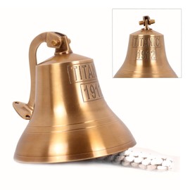Campana náutica para colgar en la pared, de latón envejecido, de 6 pulgadas, BR 1844 A (TITANIC 1912)