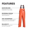 Grundens Men’s Herkules Professional-Grade Bib Pant | Waterproof, Adjustable, Orange,