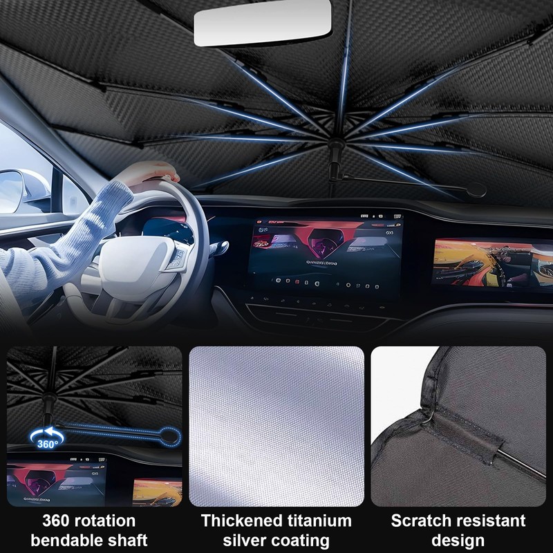 Sun Protection Car Windscreen 145 x 79 cm, Windscreen Comes