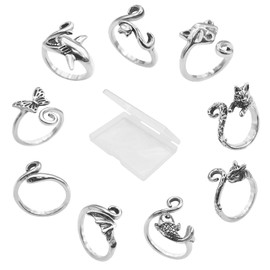 LIQALU Crochet Rings for Finger Crocheting Adjustable Crochet Tension Ring for Finger Crochet Finger Guard Ring Knitting Yarn Tension Ring for Women (9)