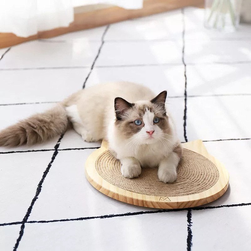 Sisal Cat Scratcher Board - Cat Face Shape Scratching Post
